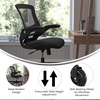 image:imageFlash Furniture Kelista MidBack Black Mesh Swivel Ergonomic Task Office Chair with FlipUp Arms and Transparent Roller WheelsBlack Mesh