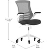 image:imageFlash Furniture Kelista MidBack Black Mesh Swivel Ergonomic Task Office Chair with FlipUp Arms and Transparent Roller WheelsBlack MeshWhite Frame