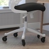 image:imageFlash Furniture Kelista MidBack Black Mesh Swivel Ergonomic Task Office Chair with FlipUp Arms and Transparent Roller WheelsBlack MeshWhite Frame