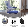 image:imageFlash Furniture Kelista MidBack Black Mesh Swivel Ergonomic Task Office Chair with FlipUp Arms and Transparent Roller WheelsBlue MeshWhite Frame