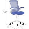 image:imageFlash Furniture Kelista MidBack Black Mesh Swivel Ergonomic Task Office Chair with FlipUp Arms and Transparent Roller WheelsBlue MeshWhite Frame