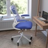 image:imageFlash Furniture Kelista MidBack Black Mesh Swivel Ergonomic Task Office Chair with FlipUp Arms and Transparent Roller WheelsBlue MeshWhite Frame