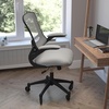 image:imageFlash Furniture Kelista MidBack Black Mesh Swivel Ergonomic Task Office Chair with FlipUp Arms and Transparent Roller WheelsDark Gray Mesh