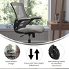 image:imageFlash Furniture Kelista MidBack Black Mesh Swivel Ergonomic Task Office Chair with FlipUp Arms and Transparent Roller WheelsDark Gray Mesh