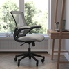 image:imageFlash Furniture Kelista MidBack Black Mesh Swivel Ergonomic Task Office Chair with FlipUp Arms and Transparent Roller WheelsDark Gray Mesh