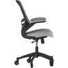 image:imageFlash Furniture Kelista MidBack Black Mesh Swivel Ergonomic Task Office Chair with FlipUp Arms and Transparent Roller WheelsDark Gray Mesh