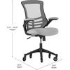 image:imageFlash Furniture Kelista MidBack Black Mesh Swivel Ergonomic Task Office Chair with FlipUp Arms and Transparent Roller WheelsDark Gray Mesh