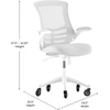 image:imageFlash Furniture Kelista MidBack Black Mesh Swivel Ergonomic Task Office Chair with FlipUp Arms and Transparent Roller WheelsLight Gray MeshWhite Frame