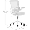 image:imageFlash Furniture Kelista MidBack Black Mesh Swivel Ergonomic Task Office Chair with FlipUp Arms and Transparent Roller WheelsLight Gray MeshWhite Frame