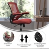 image:imageFlash Furniture Kelista MidBack Black Mesh Swivel Ergonomic Task Office Chair with FlipUp Arms and Transparent Roller WheelsRed Mesh