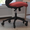 image:imageFlash Furniture Kelista MidBack Black Mesh Swivel Ergonomic Task Office Chair with FlipUp Arms and Transparent Roller WheelsRed Mesh