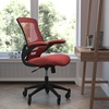 image:imageFlash Furniture Kelista MidBack Black Mesh Swivel Ergonomic Task Office Chair with FlipUp Arms and Transparent Roller WheelsRed Mesh