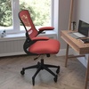 image:imageFlash Furniture Kelista MidBack Black Mesh Swivel Ergonomic Task Office Chair with FlipUp Arms and Transparent Roller WheelsRed Mesh