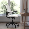 image:imageFlash Furniture Kelista MidBack Black Mesh Swivel Ergonomic Task Office Chair with FlipUp Arms and Transparent Roller WheelsWhite Mesh