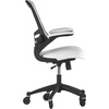 image:imageFlash Furniture Kelista MidBack Black Mesh Swivel Ergonomic Task Office Chair with FlipUp Arms and Transparent Roller WheelsWhite Mesh