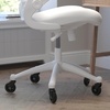 image:imageFlash Furniture Kelista MidBack Black Mesh Swivel Ergonomic Task Office Chair with FlipUp Arms and Transparent Roller WheelsWhite MeshWhite Frame