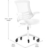 image:imageFlash Furniture Kelista MidBack Black Mesh Swivel Ergonomic Task Office Chair with FlipUp Arms and Transparent Roller WheelsWhite MeshWhite Frame