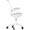 image:imageFlash Furniture Kelista MidBack Black Mesh Swivel Ergonomic Task Office Chair with FlipUp Arms and Transparent Roller WheelsWhite MeshWhite Frame