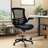 image:imageFlash Furniture Kelista MidBack Swivel Office Chair with Adjustable Seat Height Ergonomic Mesh Desk Chair with FlipUp Armrests BlackBlack LeathersoftMesh