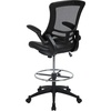 image:imageFlash Furniture Kelista MidBack Swivel Office Chair with Adjustable Seat Height Ergonomic Mesh Desk Chair with FlipUp Armrests BlackBlack LeathersoftMesh