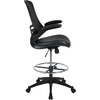 image:imageFlash Furniture Kelista MidBack Swivel Office Chair with Adjustable Seat Height Ergonomic Mesh Desk Chair with FlipUp Armrests BlackBlack LeathersoftMesh