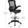 image:imageFlash Furniture Kelista MidBack Swivel Office Chair with Adjustable Seat Height Ergonomic Mesh Desk Chair with FlipUp Armrests BlackBlack LeathersoftMesh