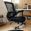 image:imageFlash Furniture Kelista MidBack Swivel Office Chair with Adjustable Seat Height Ergonomic Mesh Desk Chair with FlipUp Armrests BlackBlack LeathersoftMesh