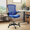 image:imageFlash Furniture Kelista MidBack Swivel Office Chair with Adjustable Seat Height Ergonomic Mesh Desk Chair with FlipUp Armrests BlackBlue Mesh