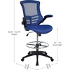 image:imageFlash Furniture Kelista MidBack Swivel Office Chair with Adjustable Seat Height Ergonomic Mesh Desk Chair with FlipUp Armrests BlackBlue Mesh