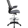 image:imageFlash Furniture Kelista MidBack Swivel Office Chair with Adjustable Seat Height Ergonomic Mesh Desk Chair with FlipUp Armrests BlackDark Gray Mesh