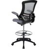 image:imageFlash Furniture Kelista MidBack Swivel Office Chair with Adjustable Seat Height Ergonomic Mesh Desk Chair with FlipUp Armrests BlackDark Gray Mesh