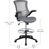 image:imageFlash Furniture Kelista MidBack Swivel Office Chair with Adjustable Seat Height Ergonomic Mesh Desk Chair with FlipUp Armrests BlackDark Gray Mesh