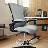 image:imageFlash Furniture Kelista MidBack Swivel Office Chair with Adjustable Seat Height Ergonomic Mesh Desk Chair with FlipUp Armrests BlackDark Gray Mesh