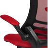 image:imageFlash Furniture Kelista MidBack Swivel Office Chair with Adjustable Seat Height Ergonomic Mesh Desk Chair with FlipUp Armrests BlackRed Mesh