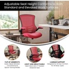image:imageFlash Furniture Kelista MidBack Swivel Office Chair with Adjustable Seat Height Ergonomic Mesh Desk Chair with FlipUp Armrests BlackRed Mesh