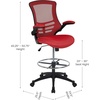 image:imageFlash Furniture Kelista MidBack Swivel Office Chair with Adjustable Seat Height Ergonomic Mesh Desk Chair with FlipUp Armrests BlackRed Mesh