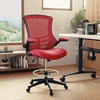 image:imageFlash Furniture Kelista MidBack Swivel Office Chair with Adjustable Seat Height Ergonomic Mesh Desk Chair with FlipUp Armrests BlackRed Mesh