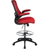 image:imageFlash Furniture Kelista MidBack Swivel Office Chair with Adjustable Seat Height Ergonomic Mesh Desk Chair with FlipUp Armrests BlackRed Mesh