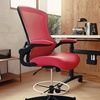 image:imageFlash Furniture Kelista MidBack Swivel Office Chair with Adjustable Seat Height Ergonomic Mesh Desk Chair with FlipUp Armrests BlackRed Mesh
