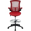 image:imageFlash Furniture Kelista MidBack Swivel Office Chair with Adjustable Seat Height Ergonomic Mesh Desk Chair with FlipUp Armrests BlackRed Mesh