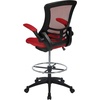 image:imageFlash Furniture Kelista MidBack Swivel Office Chair with Adjustable Seat Height Ergonomic Mesh Desk Chair with FlipUp Armrests BlackRed Mesh