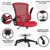 image:imageFlash Furniture Kelista MidBack Swivel Office Chair with Adjustable Seat Height Ergonomic Mesh Desk Chair with FlipUp Armrests BlackRed Mesh