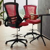 image:imageFlash Furniture Kelista MidBack Swivel Office Chair with Adjustable Seat Height Ergonomic Mesh Desk Chair with FlipUp Armrests BlackRed Mesh