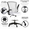 image:imageFlash Furniture Kelista MidBack Swivel Office Chair with Adjustable Seat Height Ergonomic Mesh Desk Chair with FlipUp Armrests BlackWhite Mesh