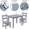 image:imageFlash Furniture Kyndl Kids Solid Hardwood Table and Chair Set for Playroom Bedroom Kitchen  3 Piece Set  NaturalGrey