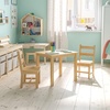 image:imageFlash Furniture Kyndl Kids Solid Hardwood Table and Chair Set for Playroom Bedroom Kitchen  3 Piece Set  NaturalNatural