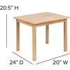 image:imageFlash Furniture Kyndl Kids Solid Hardwood Table and Chair Set for Playroom Bedroom Kitchen  3 Piece Set  NaturalNatural
