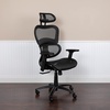 image:imageFlash Furniture LO Ergonomic Mesh Office Chair with 2to1 SynchroTilt Adjustable Headrest Lumbar Support and Adjustable Pivot Arms in BlackBlack
