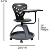 image:imageFlash Furniture Laikyn Dark Gray Mobile Desk Chair with 360 Degree Tablet Rotation and Under Seat Storage CubbyBlack