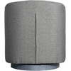 image:imageFlash Furniture Landon Upholstered Barrel Chair Commercial 360 Swivel Club Style Chair Sloped Armrests Woodgrain Vinyl Wrapped Metal Base Light Gray FabricDark Gray